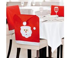eBuyGB Rojo Sombrero Silla de Comedor Asiento Covers-Father/de Navidad Fiesta de Navidad decoración (diseño de Papá Noel), X 4, de Fieltro, diseño de Papá Noel, 1.000 x 25,2 x 6,6 cm