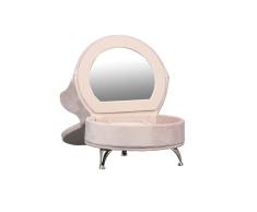 Casablanca Joyero de metal, PVC, terciopelo, 18 cm de altura