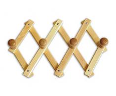 Valdomo 142/18 - Perchero de Pared, Madera, Natural, 38 x 6 x 24 cm
