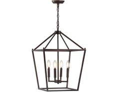 JONATHAN Y JYL7437A LÃ¡mpara Colgante Farol Pagoda Metal LED Ajustable para Comedor, SalÃ³n, Cocina, VestÃ­bulo, HabitaciÃ³n, Recibidor, 41 cm, Bronce Frotado en Aceite