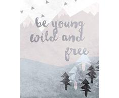 Komar Wandbild Von Wild and Free | Poster, Bild, Wohnzimmer, Schlafzimmer, Dekoration, Kunstdruck | ohne Rahmen | P105C-40x50 fotomural, carbÃ³n