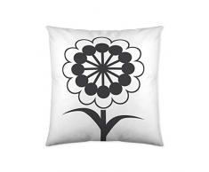 TSUKI Shizuka Funda de cojín, Blanco, Negro, Sin Relleno