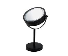 Ridder Daisy - Espejo de Maquillaje con pie (3 aumentos, con LED, Funciona con Pilas, inalÃ¡mbrico), Color Negro