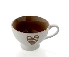 BRANDANI Heartbeat Dove Stoneware - Taza de Desayuno, Color Gris, Talla única