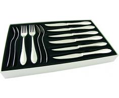 Hardanger Nina - Cuchillos y Tenedores para Carne (12 Unidades), Gris Acero