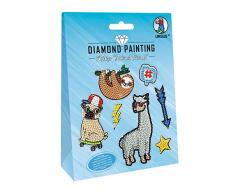 URSUS Diamond Painting Animal, para diseÃ±ar brillantes, 2 hojas de pegatinas de 15 x 10 cm, con diferentes diseÃ±os, piedras de diamante, pastillas, cera y cÃ¡scara, carbÃ³n
