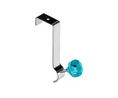 Premier Housewares - Colgador para puerta de cromo con forma de diamante, gancho color turquesa