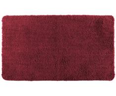 WENKO Alfombra de baño Belize chili 55 x 65 cm - Alfombrilla antideslizante, segura, esponjosa, libre de pelusas, Poliéster, 55 x 65 cm, Rojo