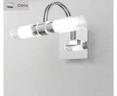 Ideal Lux DOUBLE AP2 Apto para uso en interior G9 Cromo iluminación de pared - Lámpara (Cepillado, 2 bombilla(s), G9, IP20, Cromo)
