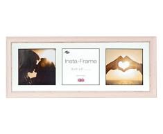 Inov8 21 x 20,32 cm tamaño pequeño Insta-Frame Marco para Instagram 3/de Estampado a Cuadros de Fotos con paspartú Blanco y Blanco con Borde, se Debe Lavar a Blanco