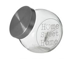 Premier Housewares - Vaso de Cristal con Tapa de Metal (700 ml, Cristal, Metal, Transparente, 12 x 9 x 13 cm)