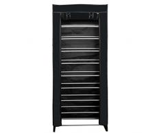 mondex eve747Â âÂ 01Â Armario Zapatero Design para 25Â Pares plÃ¡stico/Tela 67Â x 22Â x 17Â cm, plÃ¡stico, Negro, 17 cm