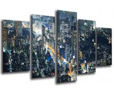 Poster Fotográfico Ciudad de Noche, Rascacielos Tamaño total: 165 x 62 cm XXL