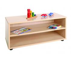 Mobeduc 600101HP18 - Mueble infantil superbajo/estantería, madera, color haya, 90 x 40 x 44 cm