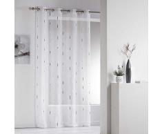 Douceur dIntérieur - Visillo Modelo Chenilla con Ojales Fabricado en poliéster, poliéster, Gris, 260x140 cm