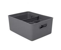 Tatay Set de Cestas de OrganizaciÃ³n Multiusos, 4X Gris Antracita, Grande