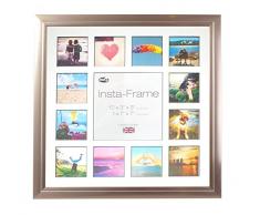 Inov8 16 x 40,64 cm Insta-Frame Marco para Instagram 13/DE Estampado a Cuadros de Fotos con paspartú Blanco y Negro con Borde, Peltre 53