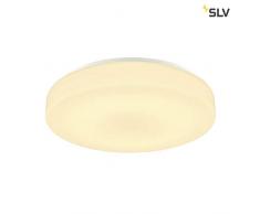 SLV LIPSY 50 Drum CW, LED exterior de pared y techo (, color blanco, IP44 3000/4000 K lámpara, aluminio, 21 W