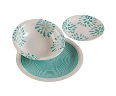 BigBuy Home S3403582 Vajilla Agatha Dolomita, 18 Piezas, Materiales Varios