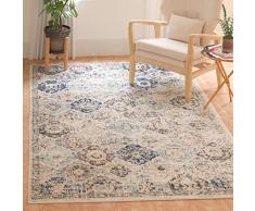 Safavieh Moderna y Elegante Alfombra Rectangular Tejida para Interiores, colección Madison MAD611, en Marfil / Aguamarina, 155 x 229 cm para Sala de Estar, Dormitorio o Cualquier Espacio Interior