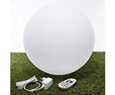 V-TAC Lámpara LED de Suelo esférica de 40 cm de diámetro, Multicolor RGB, batería Recargable y Mando a Distancia IP65
