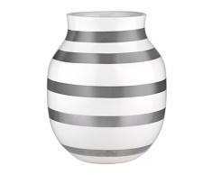 Kähler Omaggio - Jarrón de cerámica (20 x 16,5 cm), Color Plateado y Blanco