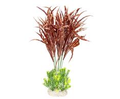 Aqua Della, Planta Artificial Colorida de plÃ¡stico Flexible Java Fern XL - 45 cm, pie Resistente, Ofrece refugios y Lugares de reproducciÃ³n, Apto para acuarios y terrarios