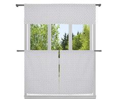 Duck River Textile Juego de Cortinas de Cocina y estantes, Gris, 58x15