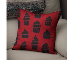 BonaMaison Fundas para CojÃnes, Negro Rojo Funda de Almohada Silla Oficina Cama Decorativa Moderna Decoración del Hogar Habitación, 43x43 Cm - Diseñado y Fabricado en TurquÃa