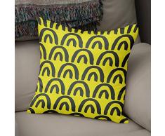 BonaMaison Fundas para CojÃ­nes, Amarillo neÃ³n y Humo Funda de Almohada Silla Oficina Cama Decorativa Moderna DecoraciÃ³n del Hogar HabitaciÃ³n, 43x43 Cm - DiseÃ±ado y Fabricado en TurquÃ­a