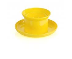 Kimmel 21-000-2302 - Huevera con plato (2 unidades, plástico), color amarillo