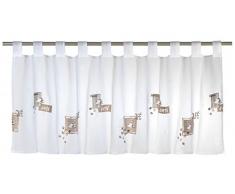 Elbersdrucke Cafe 06 Cortina de Bistro, poliÃ©ster, Blanco y marrÃ³n, 48 x 140 cm