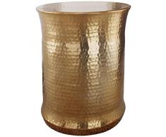Wohnling mesa auxiliar Tarun 41 x 50 x 41 cm Aluminio oro redondo con motivos orientales, pequeño sofá mesa metal martillado, Diseñador estante mesa Modern, anstell mesa estrecho, Salón Mesa Mesa, 45 x 45 x 56 cm