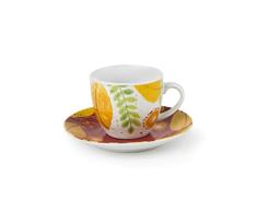 Excelsa Autumn Leaves - Juego de 6 tazas de cafÃ© con plato, porcelana