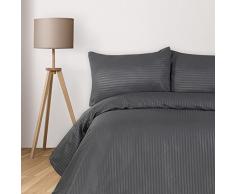 Komfortec Ropa de Cama Deluxe 200x200 3 Piezas - Juego de Funda nórdica 200x200 con Fundas de Almohada, Juego de Ropa de Cama 200x200 Microfibra con Cremallera, Suave, sin Plancha, Antracita