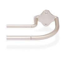 Amazon Basics Barra de doble cortina opaca para oscurecer la habitaciÃ³n - de 122 a 224 cm, nÃ­quel