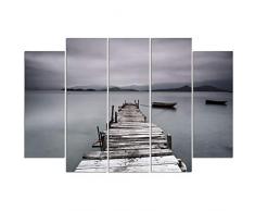 Legendarte PL-135 Cuadro Pasarela de Amarre. Impresión Digital sobre Lienzo, Multicolor, 150x100-5 Piezas