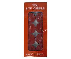 Reila Tealight Velas con Aroma de Rosa, Cera, Rojo, 19x7.5x1.7 cm, 200 Unidades