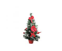 Árbol de Navidad de mesa con decoración de altura, 60 cm, color rojo