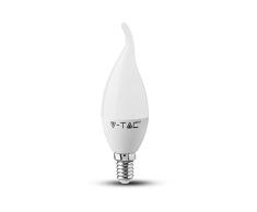 V-TAC Bombilla LED chip Samsung E14 5,5 W vela de llama 3000 K, blanco cálido (117)