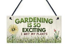 RED OCEAN Placa colgante de Gardening So Exciting Funny Novedad para regalo de amistad y jardinerÃa