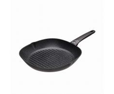 Moneta Yes (Zeus 2.0) Parrilla Grill, Aluminio Antiadherente Reforzado, Color Negro, para todo tipo de cocinas incluida inducciÃ³n, 28 cm