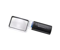 neoLab Mobilux 4-4403 - Lupa de Mano con luz led (4 aumentos, 75 x 50 mm), Color Negro y Gris Claro