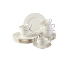 vivo by Villeroy & Boch Group Basic White Juego de café, 18 piezas, Porcelana Premium, Blanco