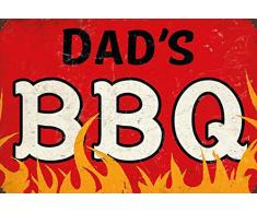 Schatzmix Blechschild Spruch DadÂ´s BBQ rotes Metallschild Wanddeko 20x30 Tin Sign SeÃ±al metÃ¡lica, hojalata, Multicolor, 20 x 30 cm