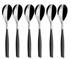 Bugatti Glamour glnu-021f07/6 cucharillas de cafÃ© (Juego de 6) - San (Resina copolÃ­meros de estireno-acrilonitrilo)/Acero - 16 x 20 x 3 cm - Negro