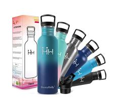 HoneyHolly Botella Acero Inoxidable, 1000ml, Botella de Agua, Cantimplora de Acero Inoxidable, Botella de una sola pared, sin bpa Reutilizable para Deporte, Gimnasio, Bicicleta