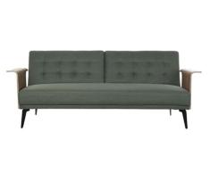 DRW Sofa Cama 2 plazas abatible Verde Madera eucalipto 151X82X70 cm