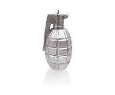 Candellana Hecho a Mano Grenade Vela de Regalo - Divertida - Vela Decorativa - Decoración del Hogar - Regalos para Amigos - Mecha de Algodón - Tiempo de Quemado 12h - Vela Silver