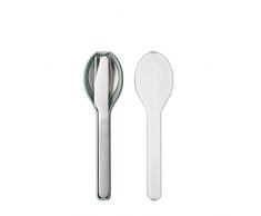 Mepal - Juego de Cubiertos de 3 Piezas Ellipse - Cuberteria para llevar - Consta de cuchillo, tenedor y cuchara - Set de Cubiertos con Estuche de Viaje - Acero Inoxidable - Nordic Sage